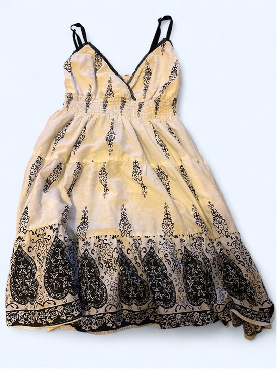 Charlotte Russe Dresses & Skirts - Y2K Charlotte Russe Cream and Black Printed Cotton Sundress